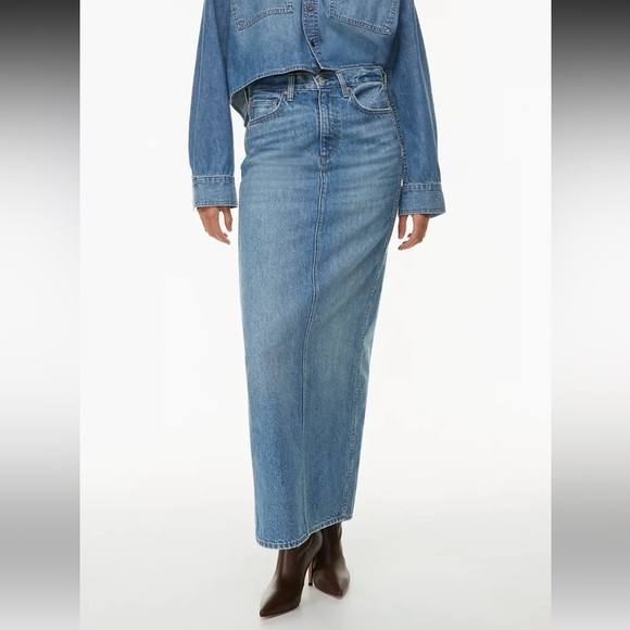 Denim Forum ‘90s pencil maxi denim skirt - Picture 2 of 10